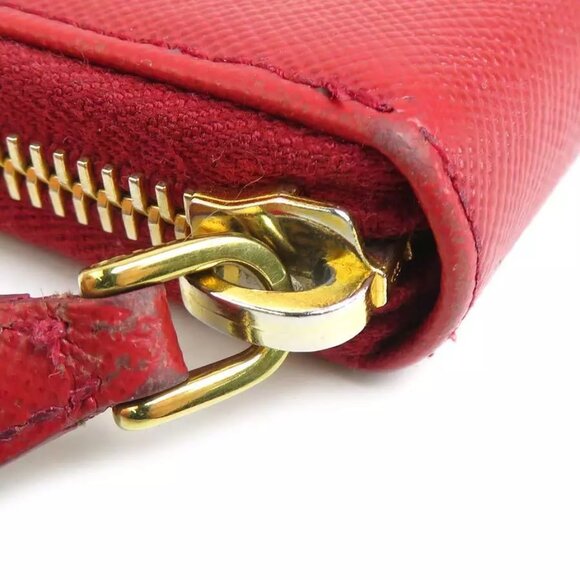 Auth PRADA Coin Purse Case Dark Red Leather/Goldtone - e59902a - Picture 5 of 8